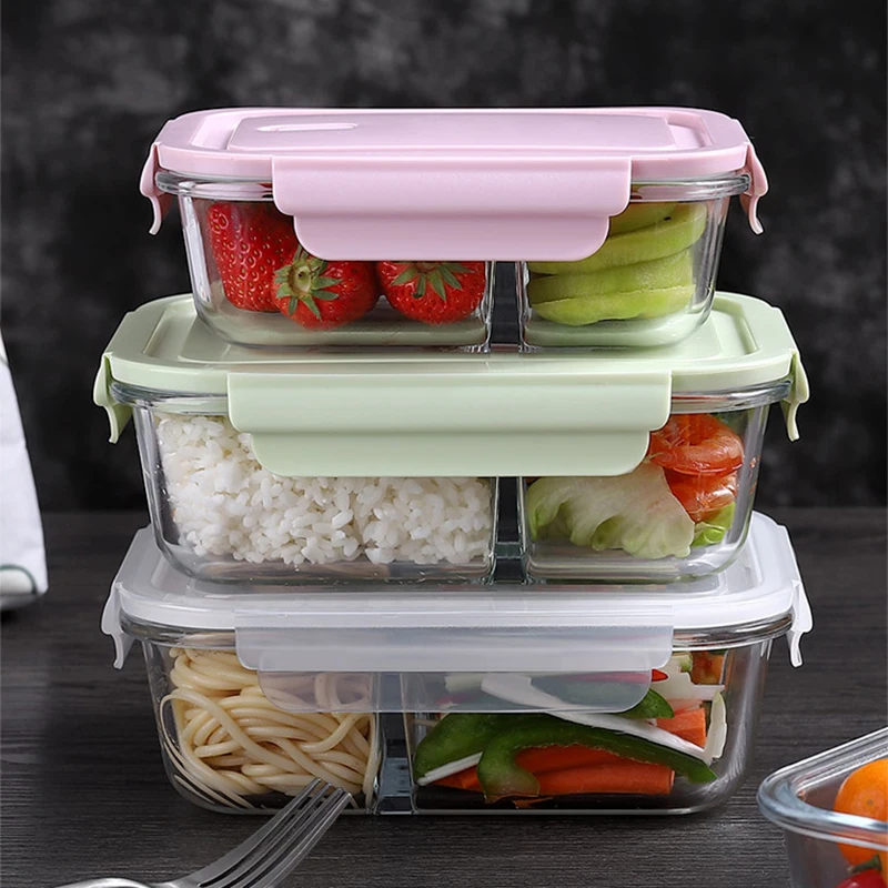 Meal Prep Glass Containers With Lids - Cam Öğle Yemeği Kutusu Mühürlü Taze