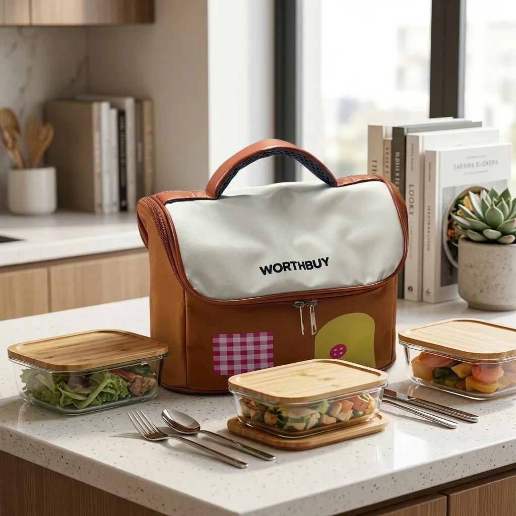 Meal Prep Kinder - Oxford İzolasyonlu Termal Öğle Yemeği Çantası,