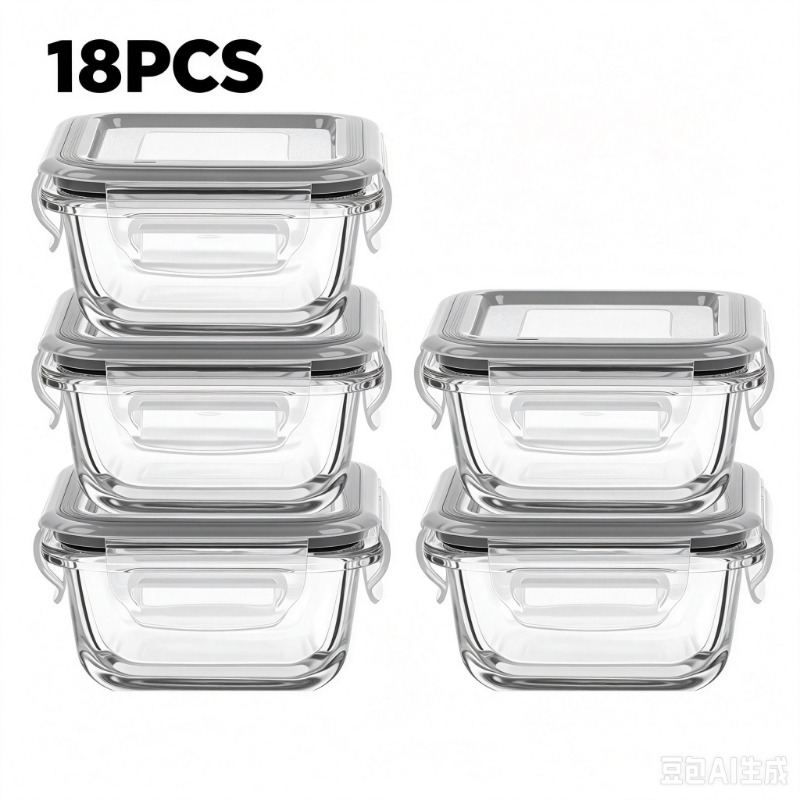 Meal Prep Glass Containers With Lids - Cam Gıda Saklama Kabı Seti 18