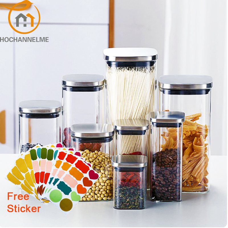 Meal Prep Glass Containers With Lids - Kahve depolama için mühürlü cam kapaklı