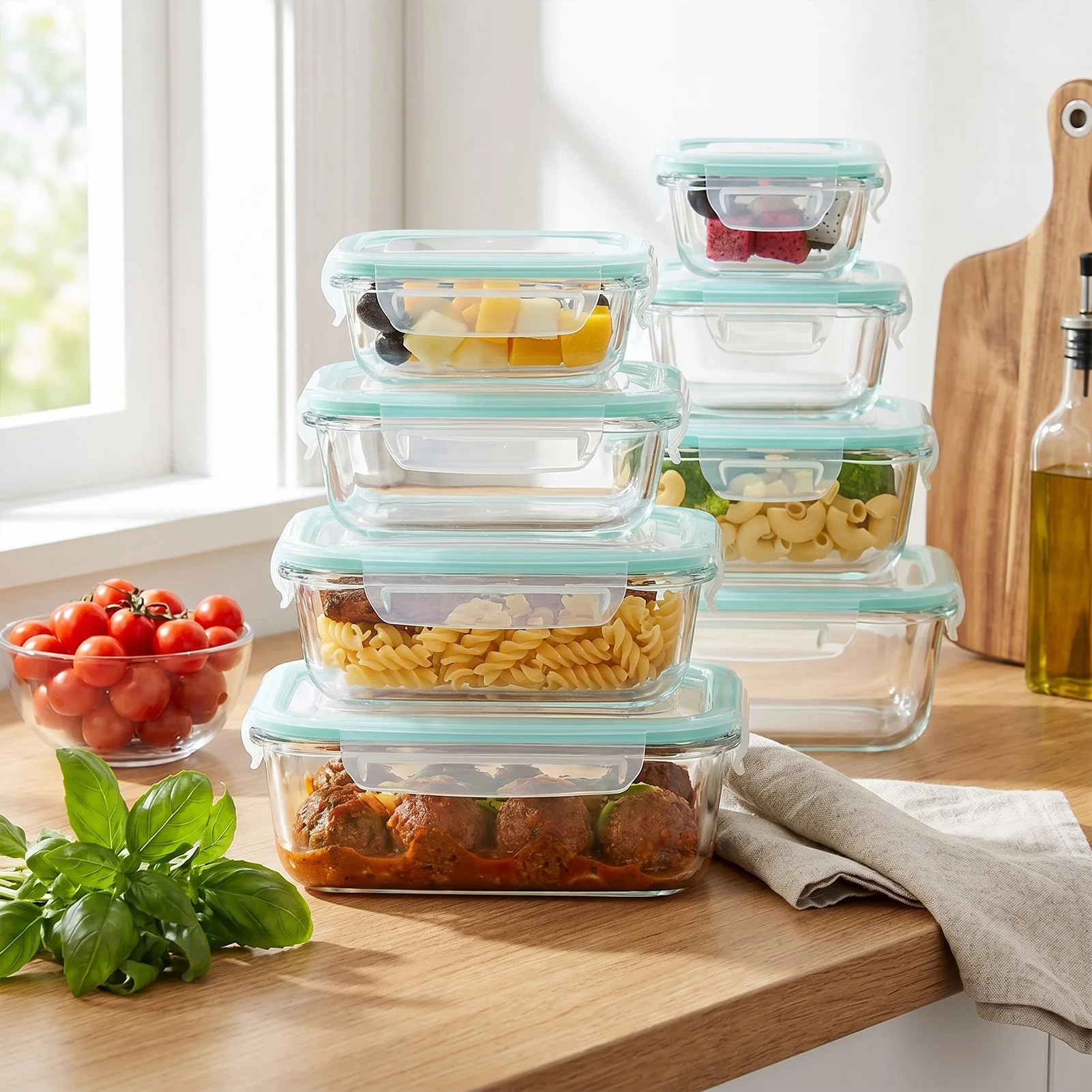 Meal Prep Glass Containers With Lids - Üstün Kaliteli Cam Gıda Saklama Kapları