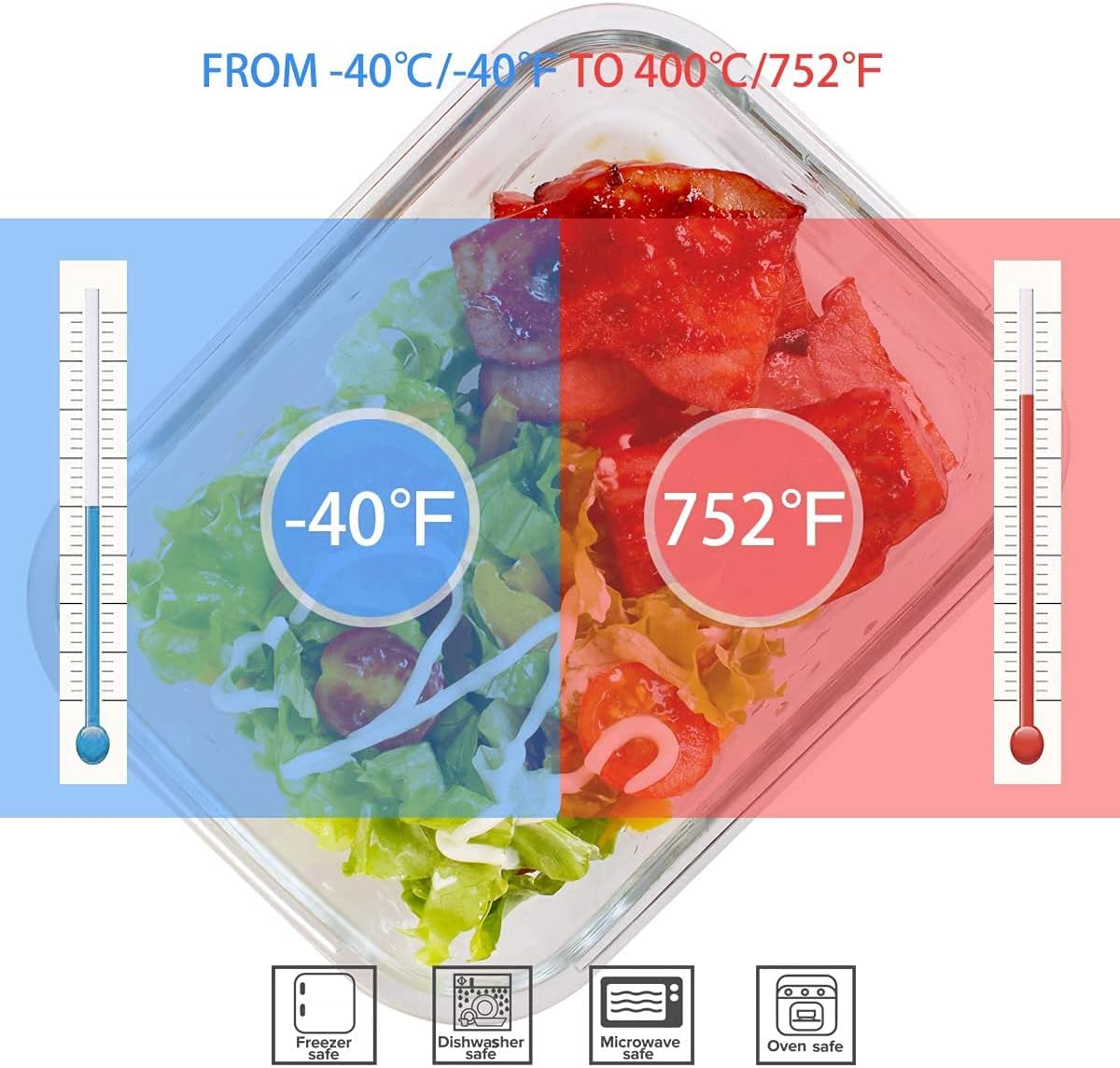 18 Parçalı, Kapaklı Cam Yemek  - Meal Prep Glass Containers With Lids incelemesi ve fiyatı