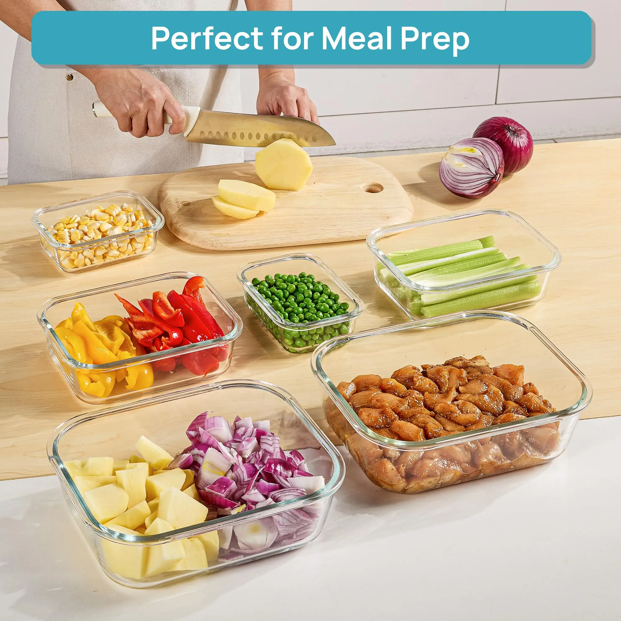 18'li Paket, Kapaklı, Hava Geç - Meal Prep Glass Containers With Lids incelemesi ve fiyatı