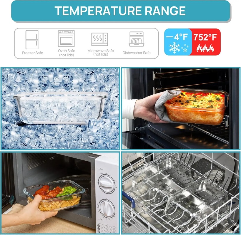 18 Parçalı Cam Gıda Saklama Ka - Meal Prep Glass Containers With Lids incelemesi ve fiyatı