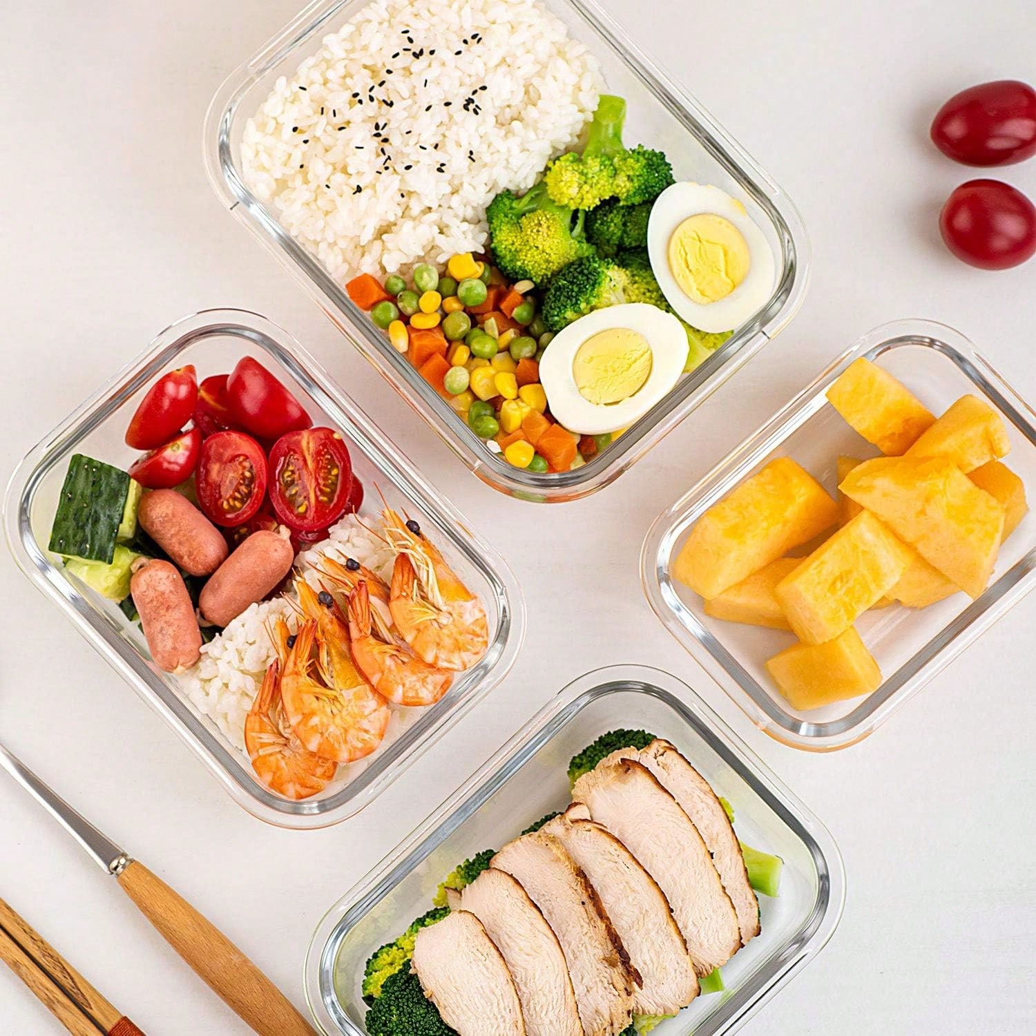 10'lu Paket Cam Yemek Hazırlık - Meal Prep Glass Containers With Lids incelemesi ve fiyatı